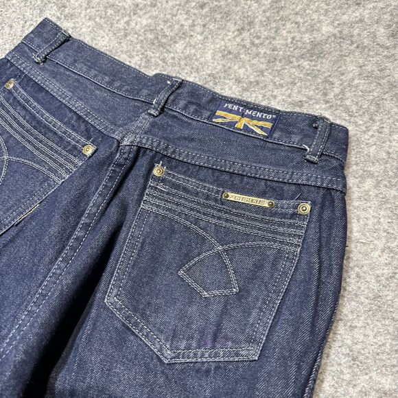 Vintage Pentimento Wide Leg Cuffed Jeans Womens Sz 11 Blue Dark Wash Retro Denim - Picture 7 of 8